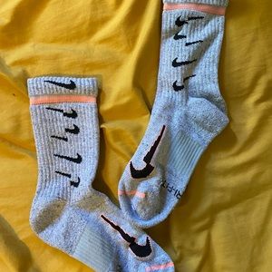 grey and pink nike socks